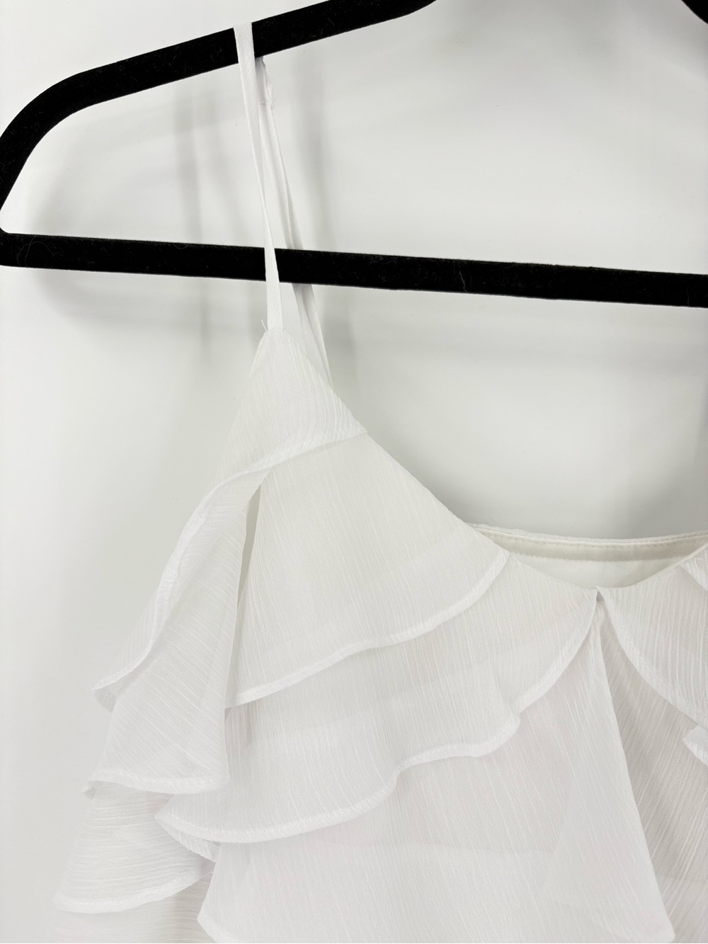 Candies Y2K White Tiered Ruffle Cami Tank NWOT Party Date Coquette Top Large - Picture 2 of 13